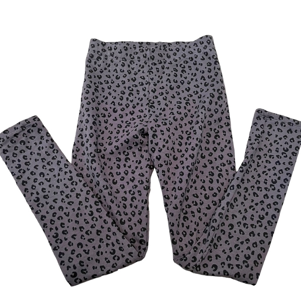 H&M Gray and Black Cheetah Print Kids Sweatpants Leggings